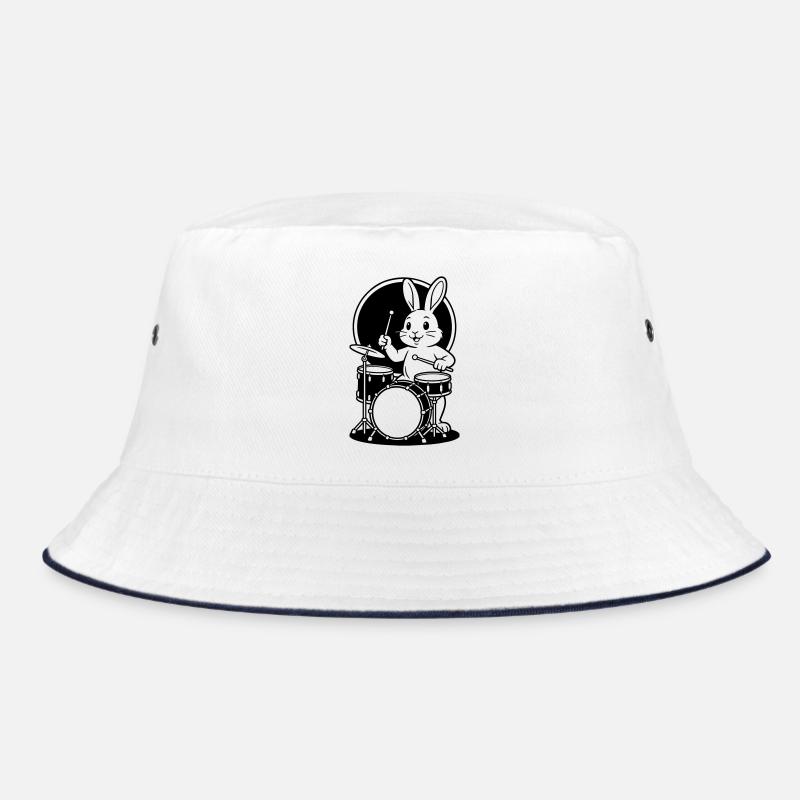 hare on drum kit Bucket Hat