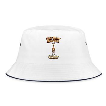 Giraffe über Meme Tee - Bucket Hat - Weiß/Navy - Vorne