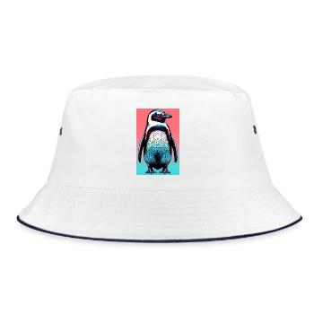 penguin - Bucket Hat - white/navy - Front