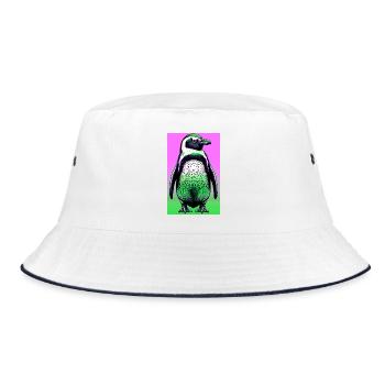 penguin - Bucket Hat - white/navy - Front