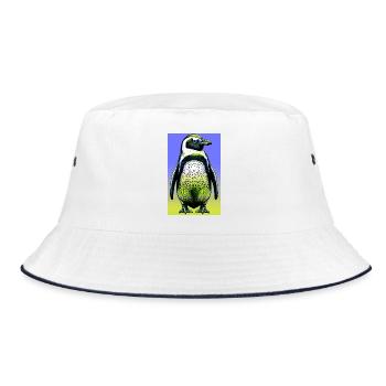 penguin - Bucket Hat - white/navy - Front