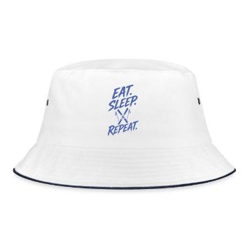 Wintersport Skiurlaub Skifahrer Skipiste  - Bucket Hat - Weiß/Navy - Vorne