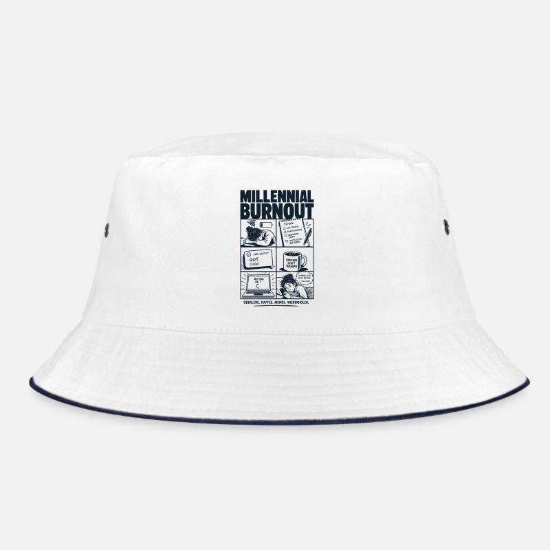 Millennial Burnout Humor Alltag Comic Bucket Hat