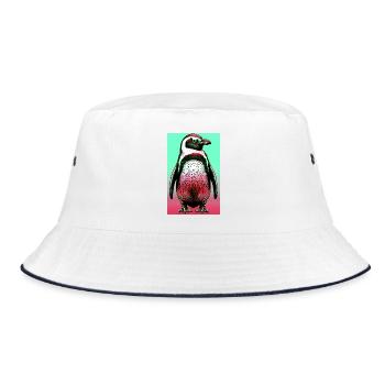 penguin - Bucket Hat - white/navy - Front