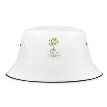 Roots Are Precious Tree Design - Bucket Hat - white/navy - Front