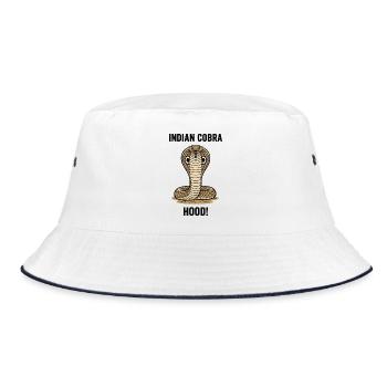 Indische Kobra Gefahrhaube Indische Kobra Schwarz - Bucket Hat - Weiß/Navy - Vorne