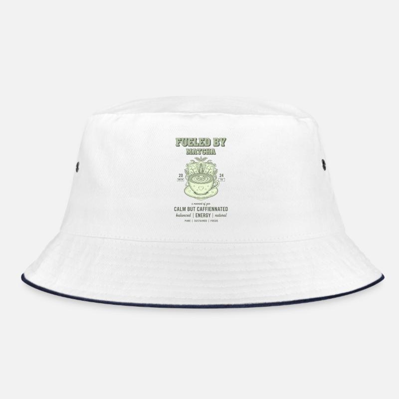 Fueled By Matcha Calm But Caffeinated Green Tea Bucket Hat