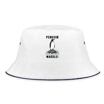 King Penguin Antarctica Waddle Penguin Black - Bucket Hat - white/navy - Front