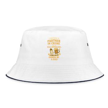 Komplizen-Vater - Bucket Hat - Weiß/Navy - Vorne