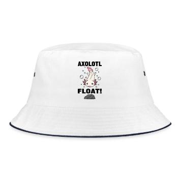 Axolotl Float Pink Salamander Aquarium - Bucket Hat - white/navy - Front