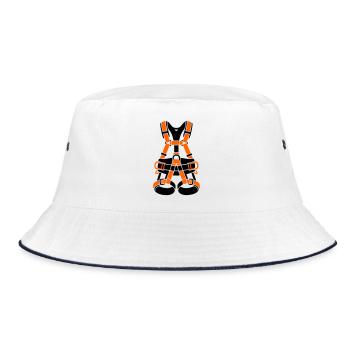 Klettergurt Baumpflege Baumkletterer Klettern - Bucket Hat - Weiß/Navy - Vorne