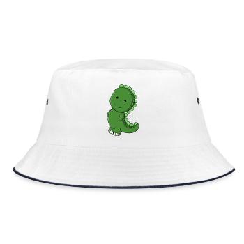 Emerald Dino Charm - Bucket Hat - white/navy - Front