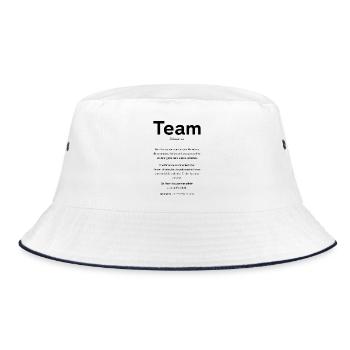 Teamgeist: Gemeinsame Ziele erreichen - Bucket Hat - Weiß/Navy - Vorne