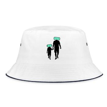 Familie Silhouette Liebe Kinder Eltern Mama Papa - Bucket Hat - Weiß/Navy - Vorne