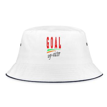 Goal Design Soccer Goal Art - Bucket Hat - white/navy - Front