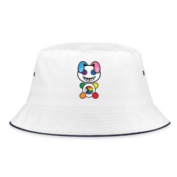 Pride Plush: Friendly - Bucket Hat - white/navy - Front