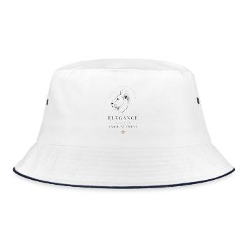 Eleganz Luxus Löwe Minimalismus Statement Ansage - Bucket Hat - Weiß/Navy - Vorne