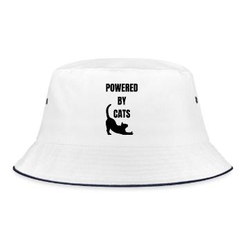 Powered by Cats - Bucket Hat - white/navy - Front