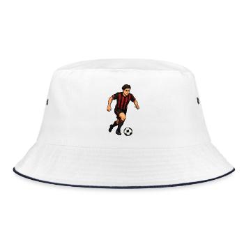 Red Black Sprint Soccer Player - Bucket Hat - white/navy - Front