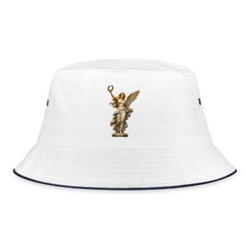 Angel statue with laurel wreath - Bucket Hat - white/navy - Front