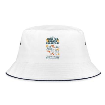 Breakfast Here For Second Breakfast Brunch Coffee - Bucket Hat - white/navy - Front