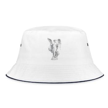 Himmlischer Engel mit Schädel - Bucket Hat - Weiß/Navy - Vorne