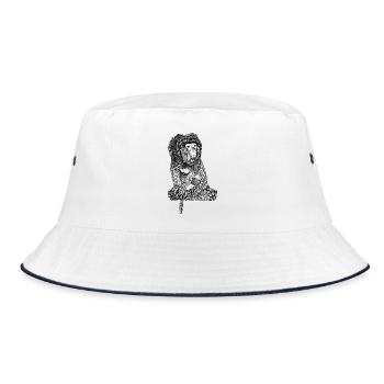 Nasenaffe - Bucket Hat - Weiß/Navy - Vorne