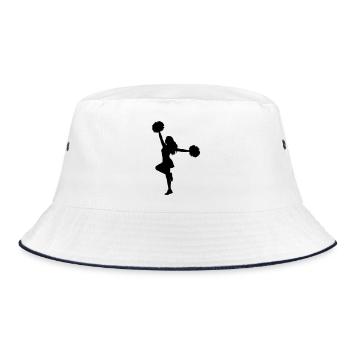 Cheerleader silhouette with pompoms - Bucket Hat - white/navy - Front