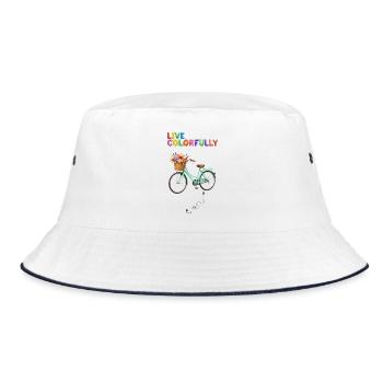 Vélo fleuri coloré - Bob - blanc/marine - Devant