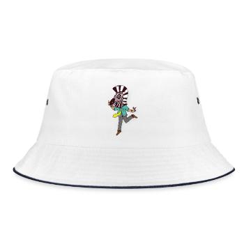 Festive Zebra Mask in Motion - Bucket Hat - white/navy - Front