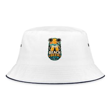 T-shirt Beach Beer Crew - Bob - blanc/marine - Devant