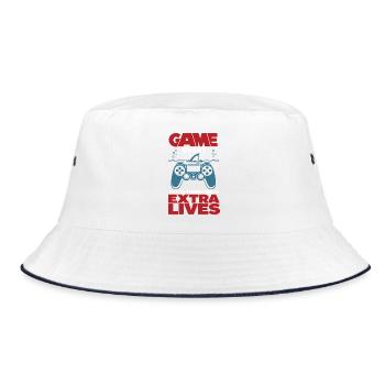 Game Over Vies Extras Gamer Spruch - Bob - blanc/marine - Devant