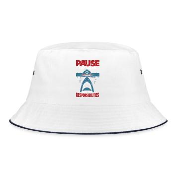 Pause the Game Not My Responsibilities - Bucket Hat - white/navy - Front