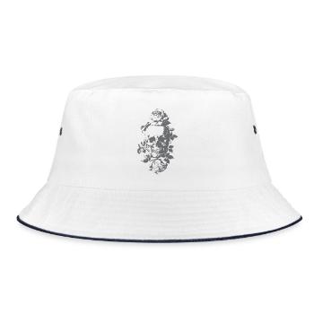 Gothic Skull roses - Bucket Hat - white/navy - Front