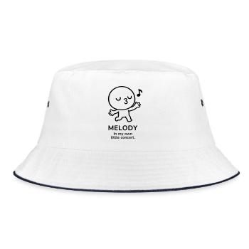 Melody – In My Own Little Concert | Music Mood - Bucket Hat - white/navy - Front