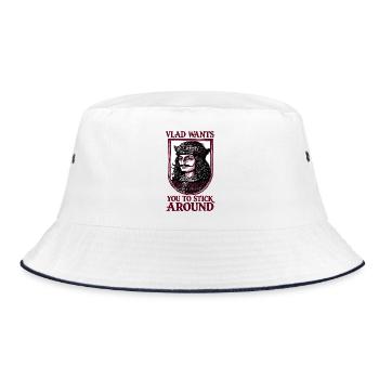 Vlad Dracula King's Portrait - Bucket Hat - white/navy - Front