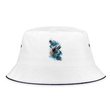 Speed kayaking on blue water - Bucket Hat - white/navy - Front