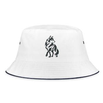 Loup géométrique – Silhouette - Bob - blanc/marine - Devant