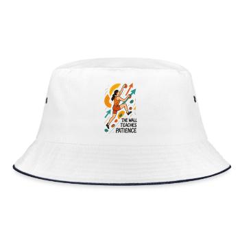 Bouldering Women Motivation - Abstract Art - Bucket Hat - white/navy - Front
