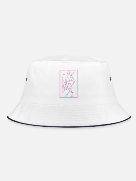 Genüsslich Eis essen - Bucket Hat - Weiß/Navy