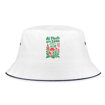 All Plants Are Edible Organic Gardening - Bucket Hat - white/navy - Front