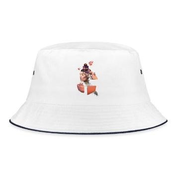 Inner World - Distinctive Collage - Bucket Hat - white/navy - Front