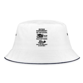 Hausmannskost typisch deutsch - Bucket Hat - Weiß/Navy - Vorne