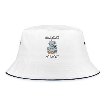 Elephant in the Room – Witzige buchstäbliche Idiom-Zeichentrickserie - Bucket Hat - Weiß/Navy - Vorne