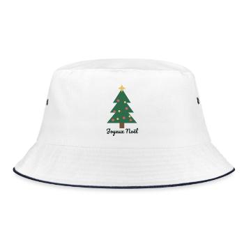FROHE WEIHNACHTEN. WEIHNACHTEN. FROHE WEIHNACHTEN. FROHE WEIHNACHTEN - Bucket Hat - Weiß/Navy - Vorne