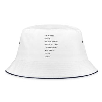 Der Hundert-Teaser – Liste der Übungen - Bucket Hat - Weiß/Navy - Vorne