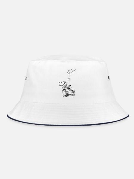 Betreutes Entscheiden - Bucket Hat - Weiß/Navy