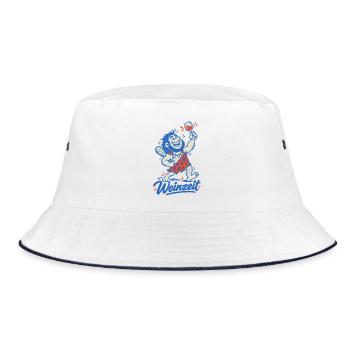Weinzeit Für Weinliebhaber Und Weinkenner - Bucket Hat - Weiß/Navy - Vorne