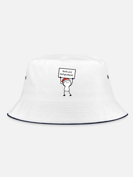 Heute wird nachgeschenkt. | Weihnachtshumor - Bucket Hat - Weiß/Navy