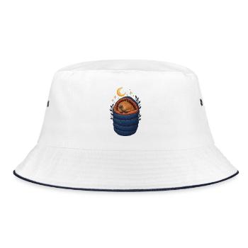 Capybara Hiking - Bucket Hat - Weiß/Navy - Vorne